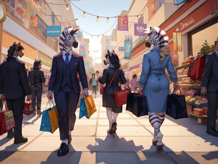 Wild zebra , woman, horse pussy, anus, ass, walking , shopping mall, people in the background