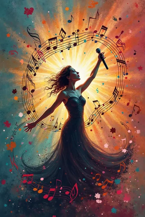 Sing accompanied by musical notes