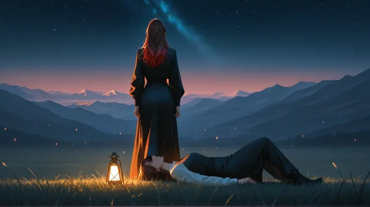 masterpiece, newest, ultra HD, high quality, high contrast, very aesthetic, vibrant, ultra detailed, cinematic, a man and a woma...