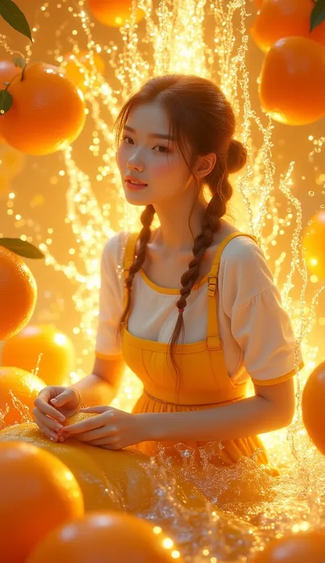 .Nicole Fujita、Strong splashes All Muscat explodes、Nikorun 、Amazing beauty and enchanting 3D cinematic photos of oranges and la...