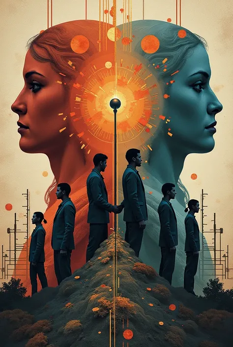 Create the cover of a book called Language Division that is creative