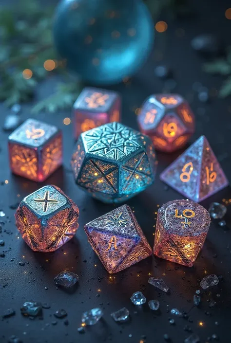 Create dice (D6, D8, d10, Д12, D20) gjel style