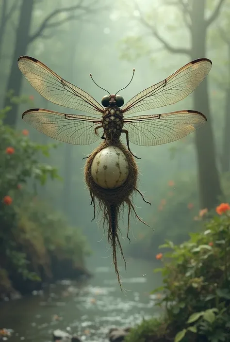 A dragonfly with a human scrotum