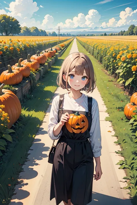 Pumpkins and fields
