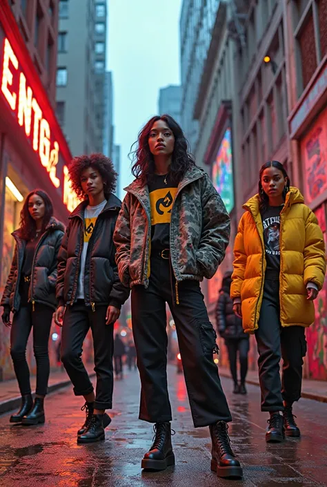 Create an image with the following Streetwear clothing designs: