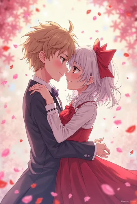 You have an anime illustration of love of Shirou Emiya (From Fate Series) having a romantic relationship with Remilia Scarlet (f...