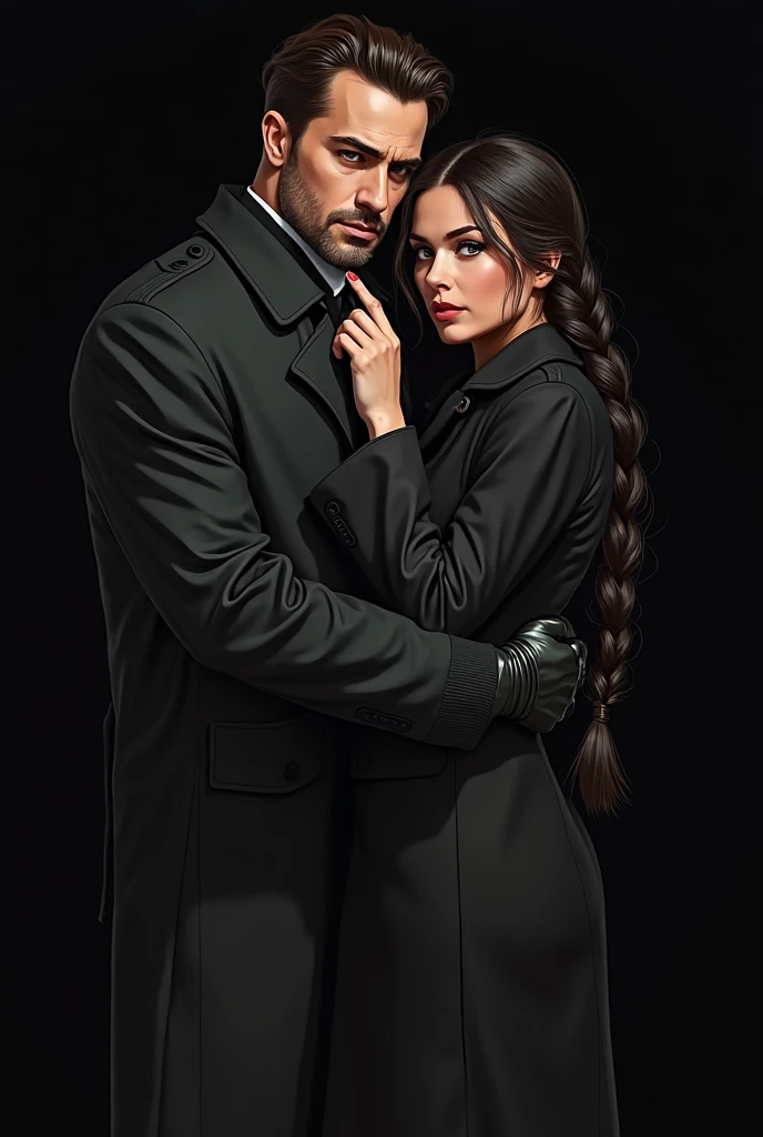 Realistic digital illustration . book character. Black background. Mafioso boss of the Russian mafia, attractive 36 years old ,...