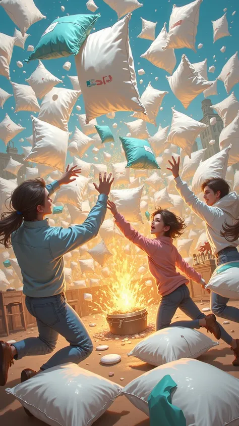 「Pillowthrow battle」、
Pillow war breaks out、The opponent is a pitching machine、