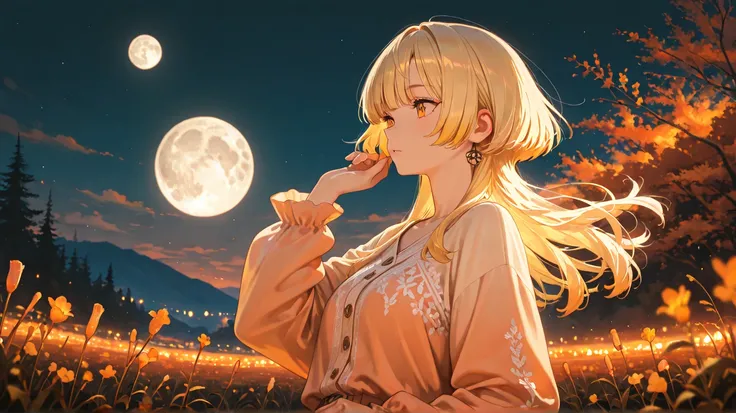 masterpiece, super quality, beautiful girl ,The hairstyle looks like a wolf cut , Blonde , Spring Clothes , long sleeve, look l...