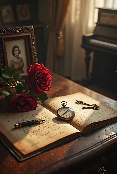 OPTIONS TO AMPLIFY:
1. Elegance Amplified – Refined Legacy
Add:
A vintage Patek Philippe pocket watch, open, resting beside t...