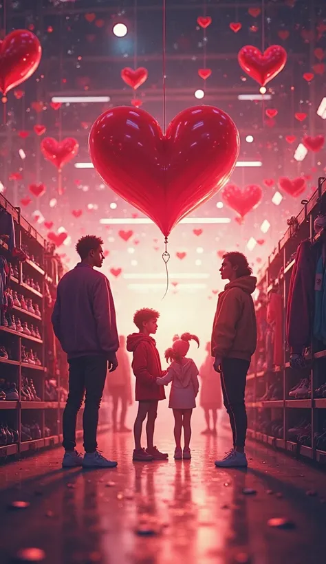 quase isso, Disclosure of the story to the sports store written “R12 open store” reference to Valentine's Day with sporting elem...