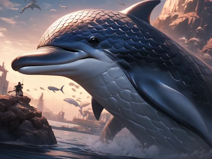 , scale, Dolphin skin, marks