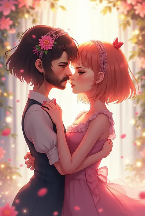 ((RAW photo), kissing, anime-style