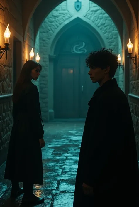 **The dark Hogwarts hallway**
**Scene:**
The abandoned corridor of the third floor. Tarnished torches cast shaking shadows ...