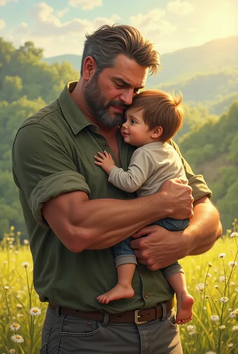 Create a father carrying a