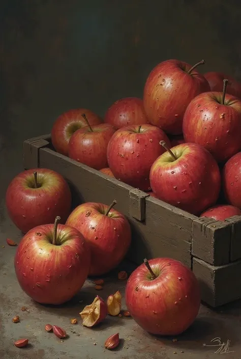 The quality of the apples is not very good.