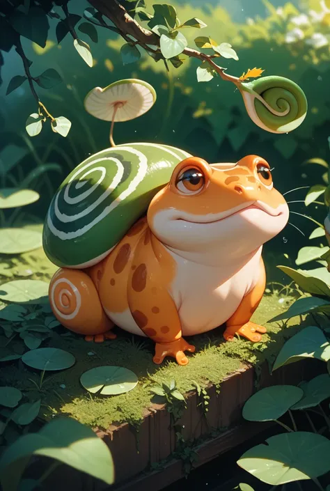 A frog being stared at by a snail
A frog being stared at by a snail