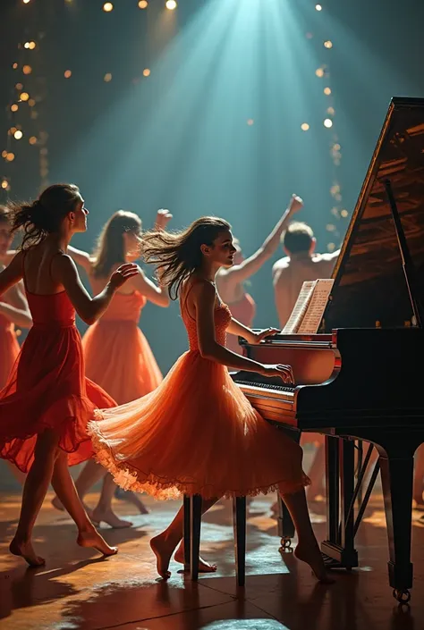 People are dancing piano