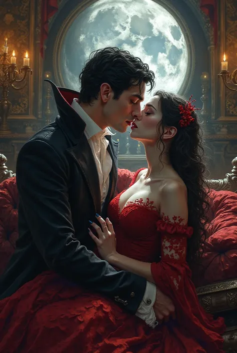 The vampire drinks the blood of his beloved, whom he loves very much