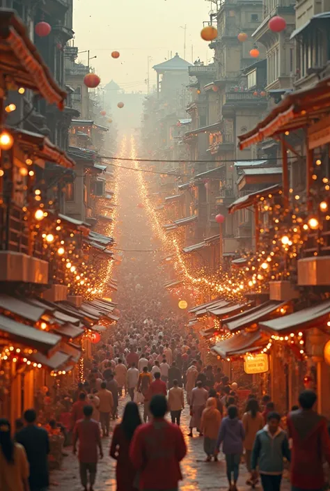 high quality, 8K Ultra HD, Прекрасная Double exposure, which combines the view from a hill to an Indian street during an Indian ...