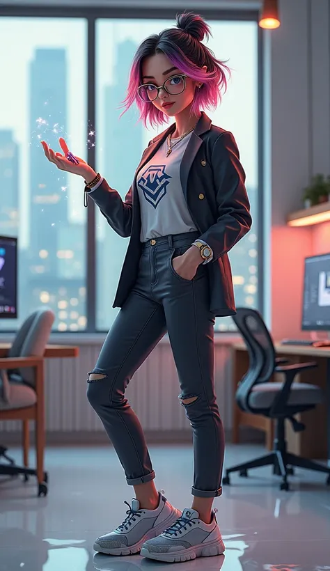 Appearance: Young adult (20–30 years old), slender build, with an intelligent and confident expression.

Hair: Stylish, either a...