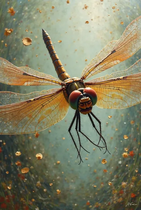 draw me a dragonfly with p diddy's face flying for oil