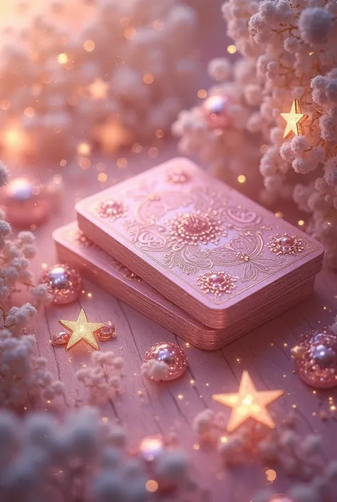Paillettes rose , with shiny pink cards , sparkling star