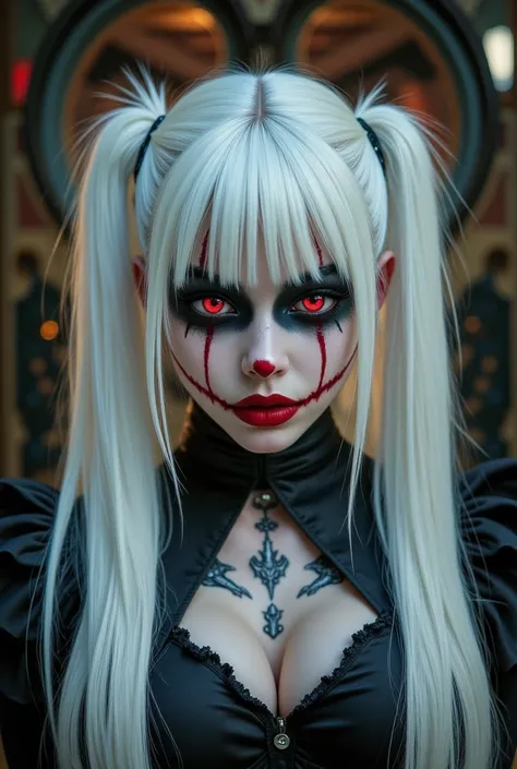 Tim Burton style, Alice in Wonderland , beautiful pale gothic female , age between 18 and 20 , stitched red smile , nightmare cl...
