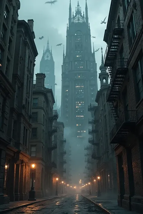 Ville de Gotham dans le film Batman. Sombre, dreamcore