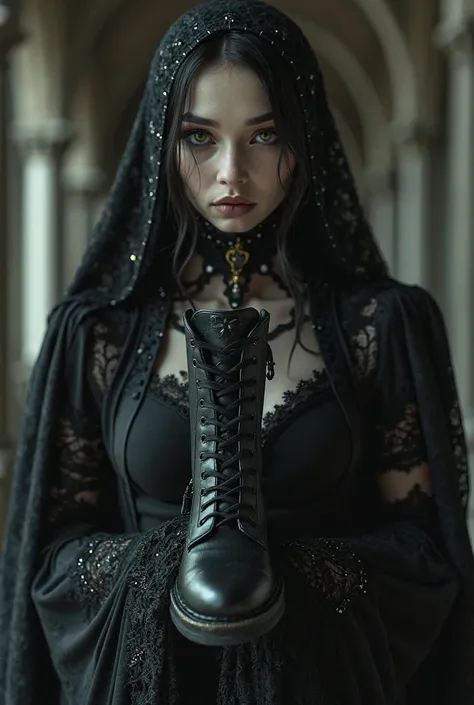 goth girl with foot detail let me extend her foot (ayağı detaylı)