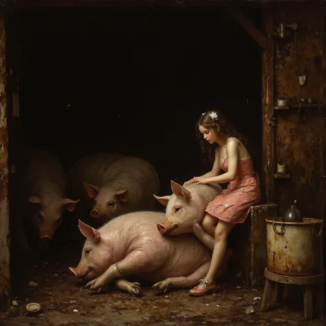 antqgldnCE style,
Land of Oz,
NSFW,
Oil painting by Bouguereau,
Incredibly detailed,
The pitch black interior of an old and dir...