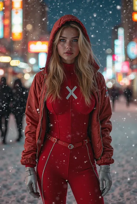 1woman. Photographic Hyper-Realistic Image. Standing at 5ft8. She's a girl in her late teens. She had a round face with wide-set...