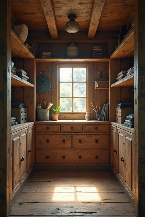 Rustic closet,No person in the photo