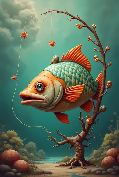Italian Brain Rot image of a fishing rod and a fish