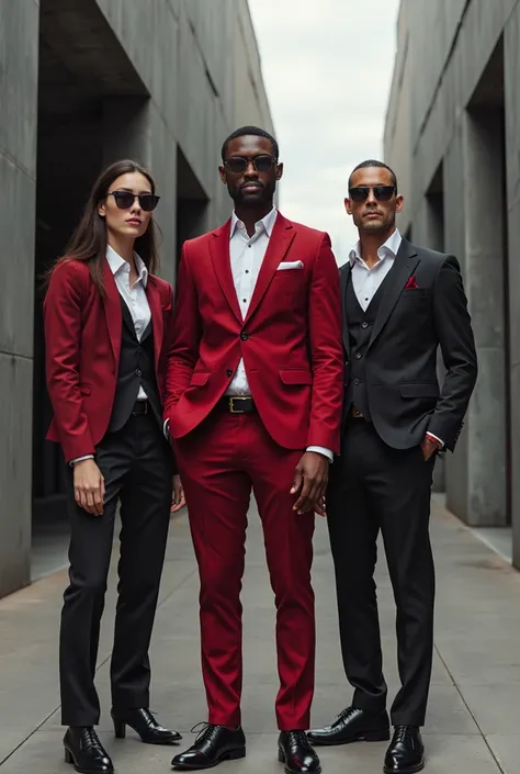 Model suits in red and black
related to civil engineering