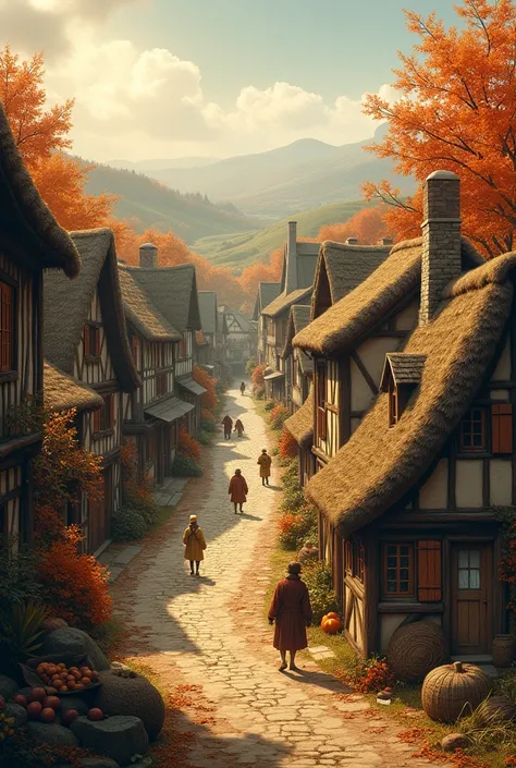 An ordinary village with an autumn atmosphere