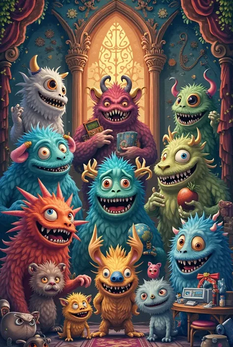 Make a poster that shows monsters of different languages in different aspects of your life for example church, tahanan,paaralan,...