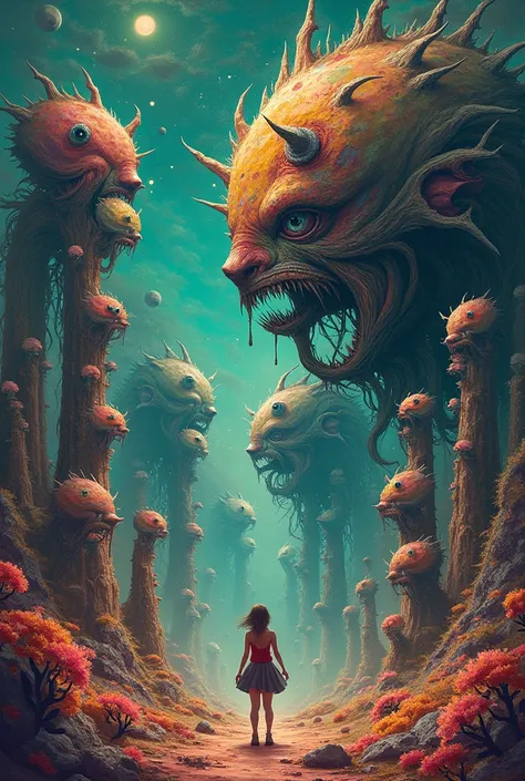 Illustration hallucinatoire avec pleins d’éléments qui ont aucun sens