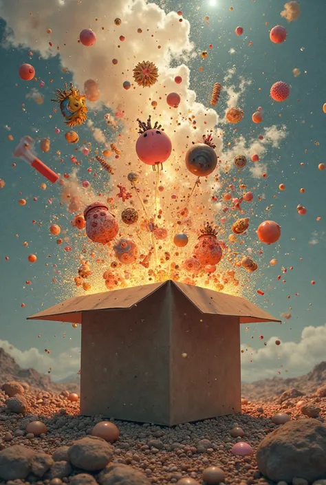 Can you try to angle it like the box is right above like its a worms eye view you can see the inside of the box and it wxplodes ...