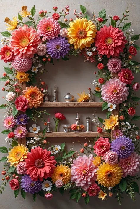 Create a colorful flower shelf texture