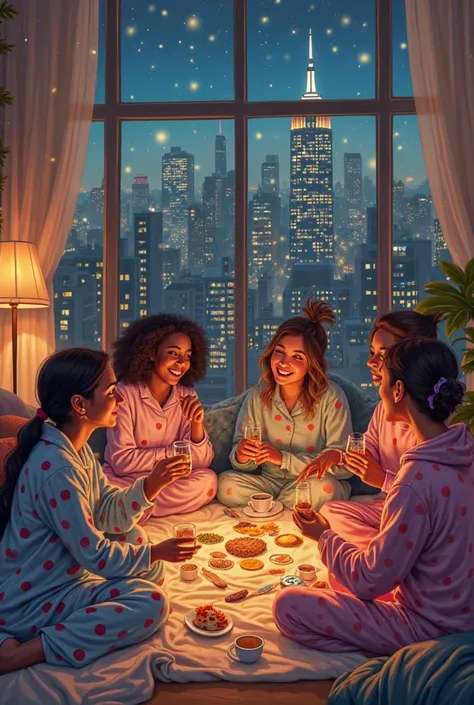 a pajama party in New york