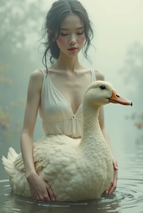 A big duck inside girls ass
