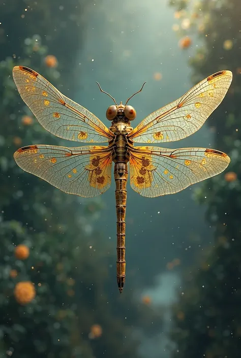 Surreal dragonfly and kintsugi