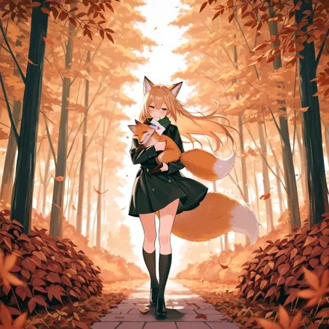 score_9, score_8_up, score_7_up, detailed background, beautiful, masterpiece, best quality, 8k, absurdres, fox carrying a love l...