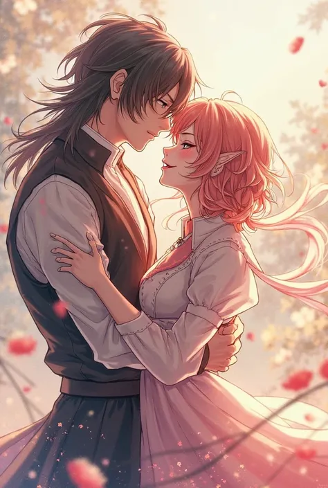 BL image of Tanjiro x Zenitzu kissing