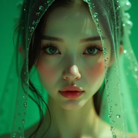 (Green background: 1.3), close -up. Marble veil. Facial sculpture of a beautiful girl
Break (green background: 1.3), high fant...