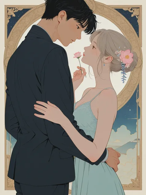 2 male students 、BL、A quiet and intimate space、Cinematic composition、Anime Background Art