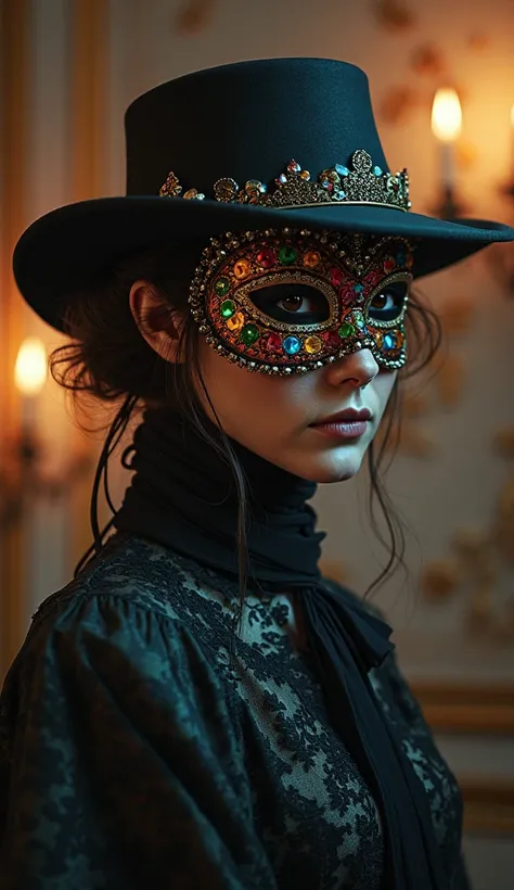 Put on a mask for the dance and a hat.