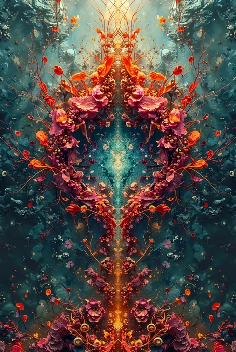 best quality, Very Detailed、8k、 high resolution、pattern、Rorschach、Wild vegetable color々、