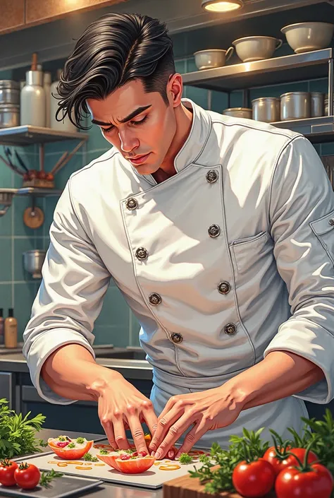 A good chef man like anime image
